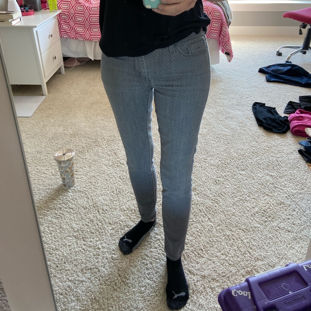 banana republic polka dot grey jeans size 26